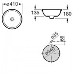 Умывальник встраиваемый сверху Roca Foro 41